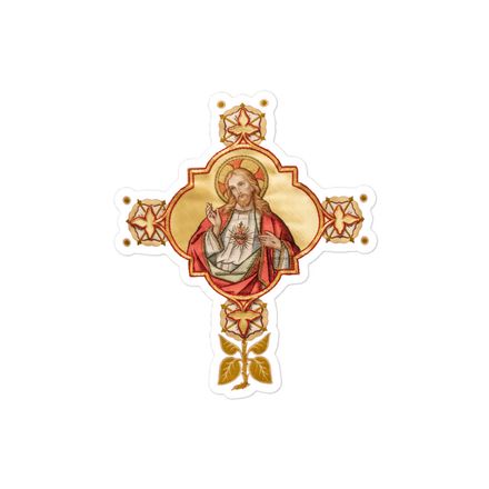 Sticker 4x4, Sacred Heart of Jesus, iu2q2g design 