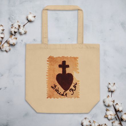 Eco Tote, Sacré Coeur, Dieu de Roi, Vendée Chouan, sqpbrl design