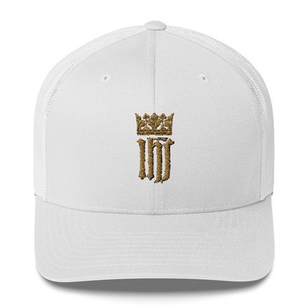 Retro Trucker Hat, IHS with Crown, Golden Pattern, nlxdo1