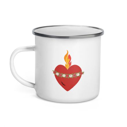 Enamel Mug, Immaculate Heart Of Mary, ruzlxj design