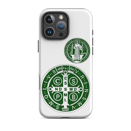 Tough Case for iPhone, St. Benedict Medal, idjfae design, dark green
