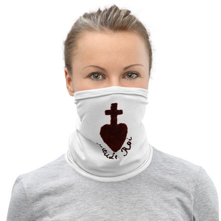 Neck Gaiter, Sacré Coeur, Dieu de Roi, Vendée Chouan, obymh4 design, quarter size