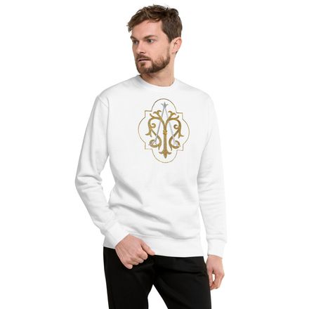 Unisex Premium Sweatshirt, Auspice Maria, Crest with outer edge, kdegvj