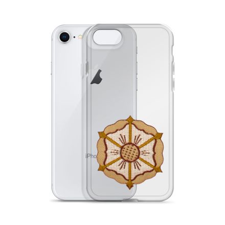 Clear Case for iPhone, Monstrance with Golden Pattern, eneyoj
