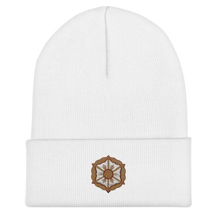 Cuffed Beanie, Monstrance with Golden Pattern, eneyoj