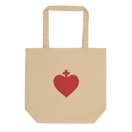 Eco Tote, Sacred Heart of Jesus, zhw6bo design