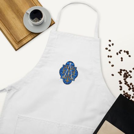 Embroidered Apron, Auspice Maria, Crest with rounded Cross, u3bkt0