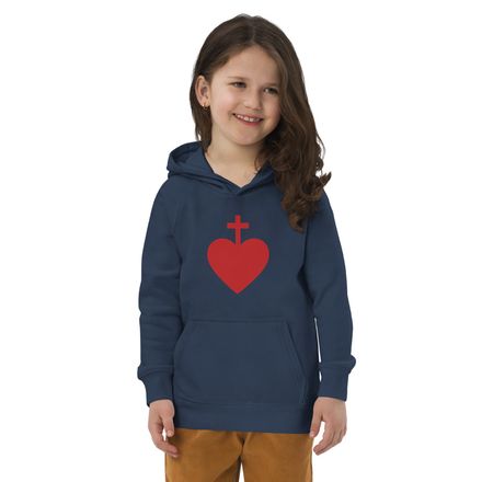 Kids Eco Hoodie, Sacred Heart of Jesus, 7ugqf9 design