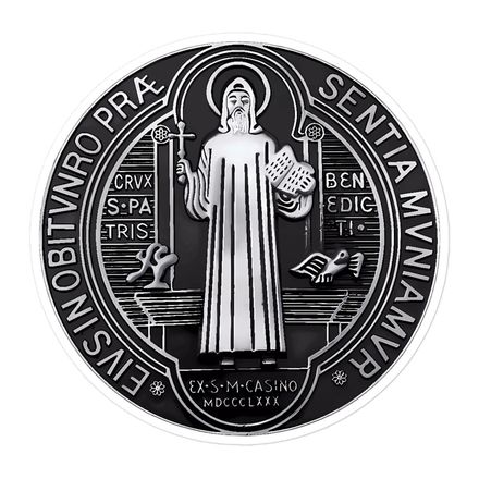 Sticker 5.5x5.5, St. Benedict Medal, ej0ojq design