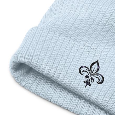 Ribbed Knit Beanie, Fleur de Lys, vnd7rr 