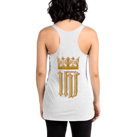 Women&#x27;s Tank Top, IHS with Crown, Golden Pattern, nlxdo1, left chest, large back