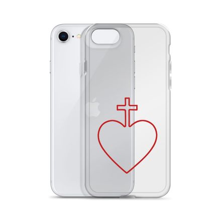 Clear Case for iPhone, Sacred Heart of Jesus, 7ugqf9 hollow design