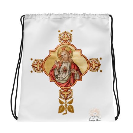 Drawstring Bag, Sacred Heart of Jesus, iu2q2g design