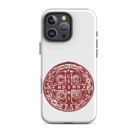 Tough Case for iPhone, St. Benedict Medal, 4ouume design, red