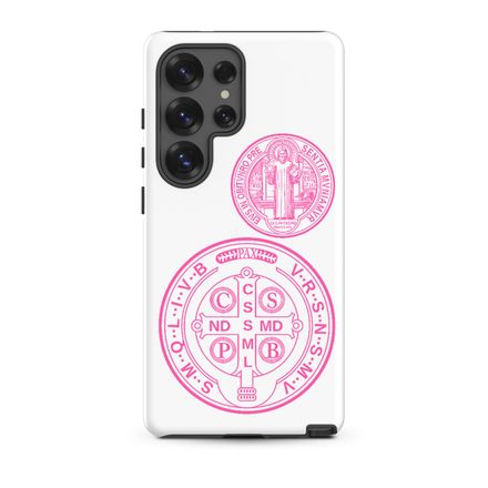 Tough Case for Samsung, St. Benedict Medal, filt5a design, pink