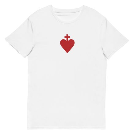 Men&#x27;s Premium Cotton T-Shirt, Sacred Heart of Jesus, yjegla design