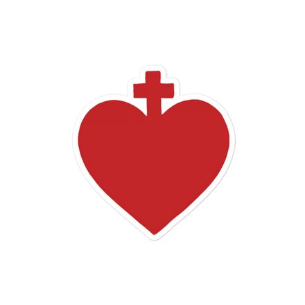 Sticker 4x4, Sacred Heart of Jesus, zhw6bo design 