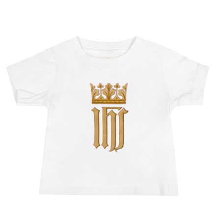 Baby Staple Tee, IHS with Crown, Golden Pattern, nlxdo1 