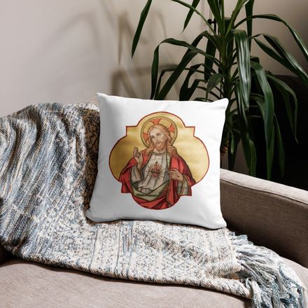 Pillow case 18x18, Sacred Heart of Jesus, eq75pu design 