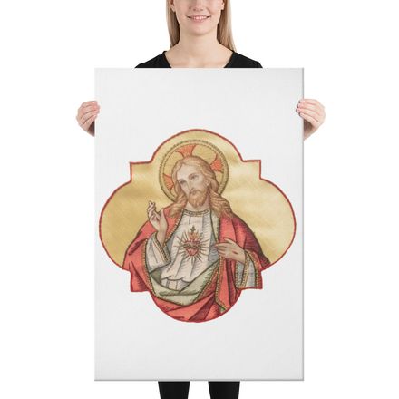 Canvas Print, 24x36, Sacred Heart of Jesus, eq75pu design 