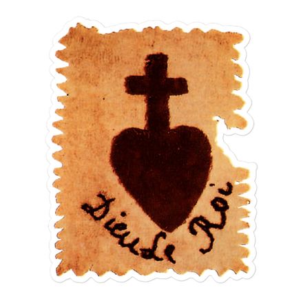 Sticker 5.5x5.5, Sacré Coeur, Dieu de Roi, Vendée Chouan, sqpbrl design