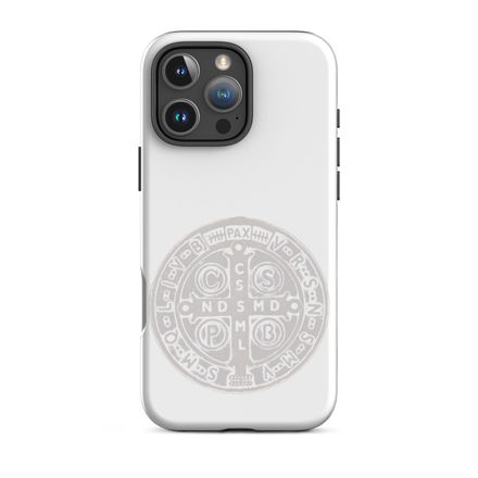 Tough Case for iPhone, St. Benedict Medal, 4ouume design, white