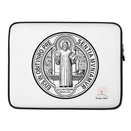 Laptop Sleeve, St. Benedict Medal, debxwe design