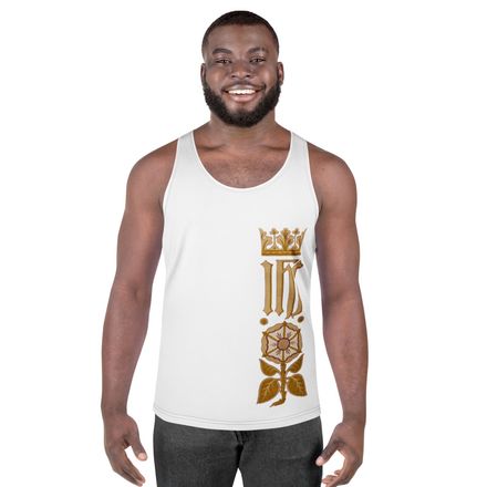 Men&#x27;s Tank Top, IHS Stripe With Crown and Monstrance, vw6yal