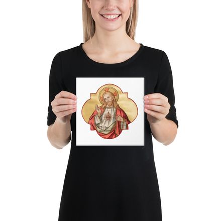 Canvas Print, 8x8, Sacred Heart of Jesus, eq75pu design 