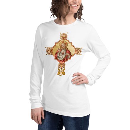 Unisex Long Sleeve Tee, Sacred Heart of Jesus, iu2q2g design