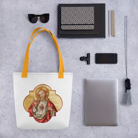 Tote Bag, Sacred Heart of Jesus, eq75pu design