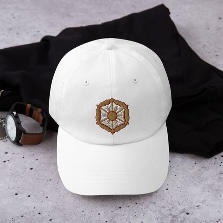 Classic Dad Hat, Monstrance with Golden Pattern, eneyoj
