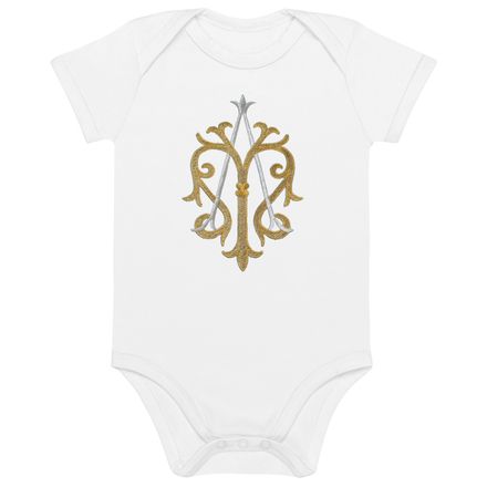 Organic Cotton Baby Bodysuit, Auspice Maria, Crest, kgvlsx