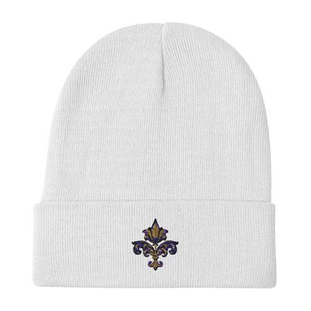 Knit Beanie, Fleur de Lys, clffhc 