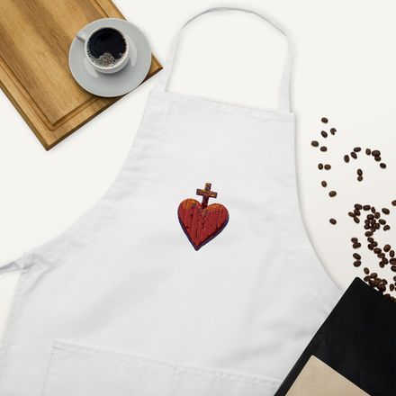 Embroidered Apron, Sacred Heart of Jesus, 9i93k9 design 