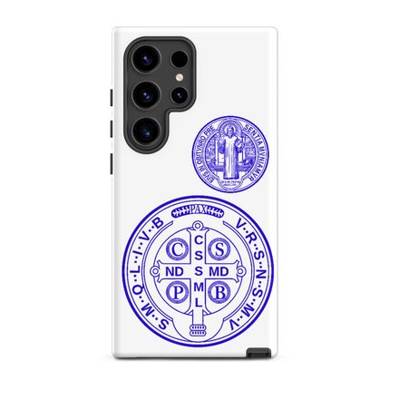 Tough Case for Samsung, St. Benedict Medal, filt5a design, blue