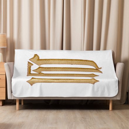 Sublimated Sherpa Blanket, IHS, Golden Pattern, gedziz, vertical