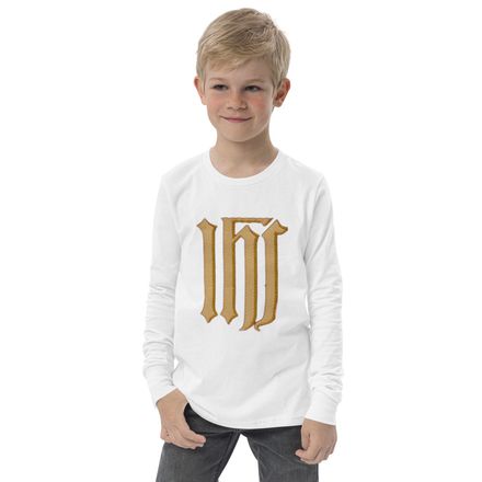 Youth Long Sleeve Tee, IHS, Golden Pattern, gedziz