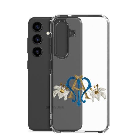 Clear Case for Samsung, Auspice Maria, Crest with side flowers, hlduri