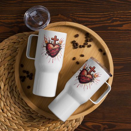 Travel Mug, Sacred Heart of Jesus, uetiyj design 