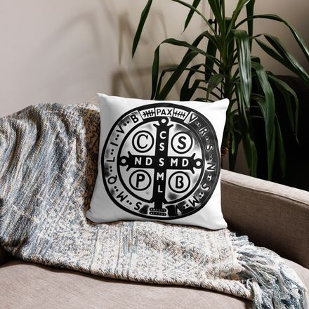 Pillow case 18x18, St. Benedict Medal, oih8m5 design