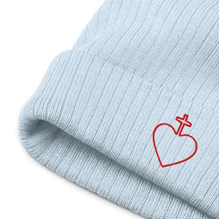 Ribbed Knit Beanie, Sacred Heart of Jesus, 7ugqf9 hollow design