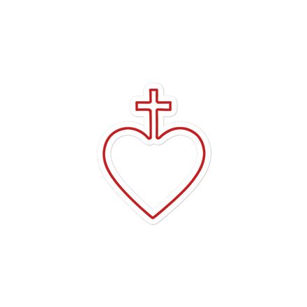 Sticker 3x3, Sacred Heart of Jesus, 7ugqf9 hollow design