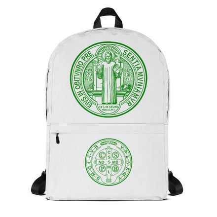 Backpack, St. Benedict Medal, filt5a design, green