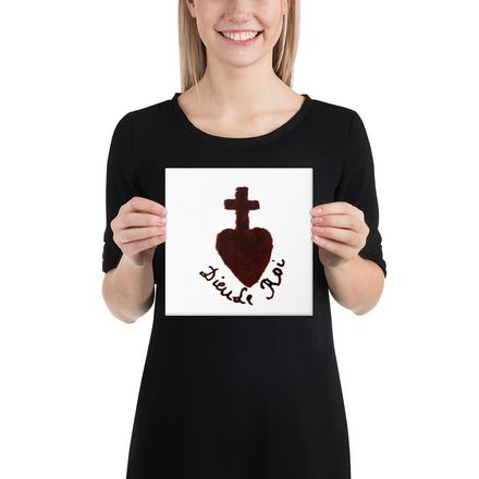 Canvas Print, 8x8, Sacré Coeur, Dieu de Roi, Vendée Chouan, obymh4 design