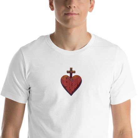 Embroidered Unisex Staple T-Shirt, Sacred Heart of Jesus, 9i93k9 design