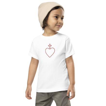 Embroidered Toddler Staple Tee, Sacred Heart of Jesus, 7ugqf9 hollow design