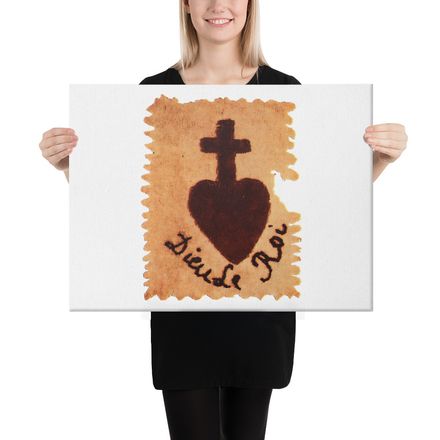 Canvas Print, 24x18, Sacré Coeur, Dieu de Roi, Vendée Chouan, sqpbrl design