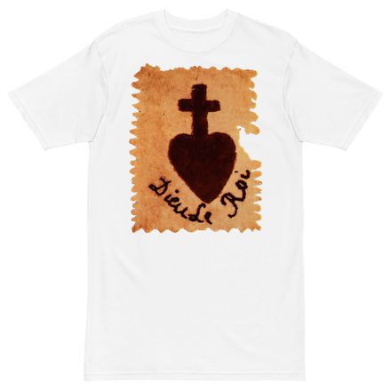 Men&#x27;s Premium Heavyweight Tee, Sacré Coeur, Dieu de Roi, Vendée Chouan, sqpbrl design