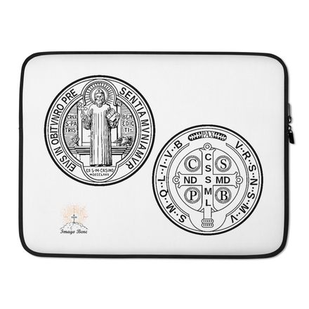 Laptop Sleeve, St. Benedict Medal, filt5a design